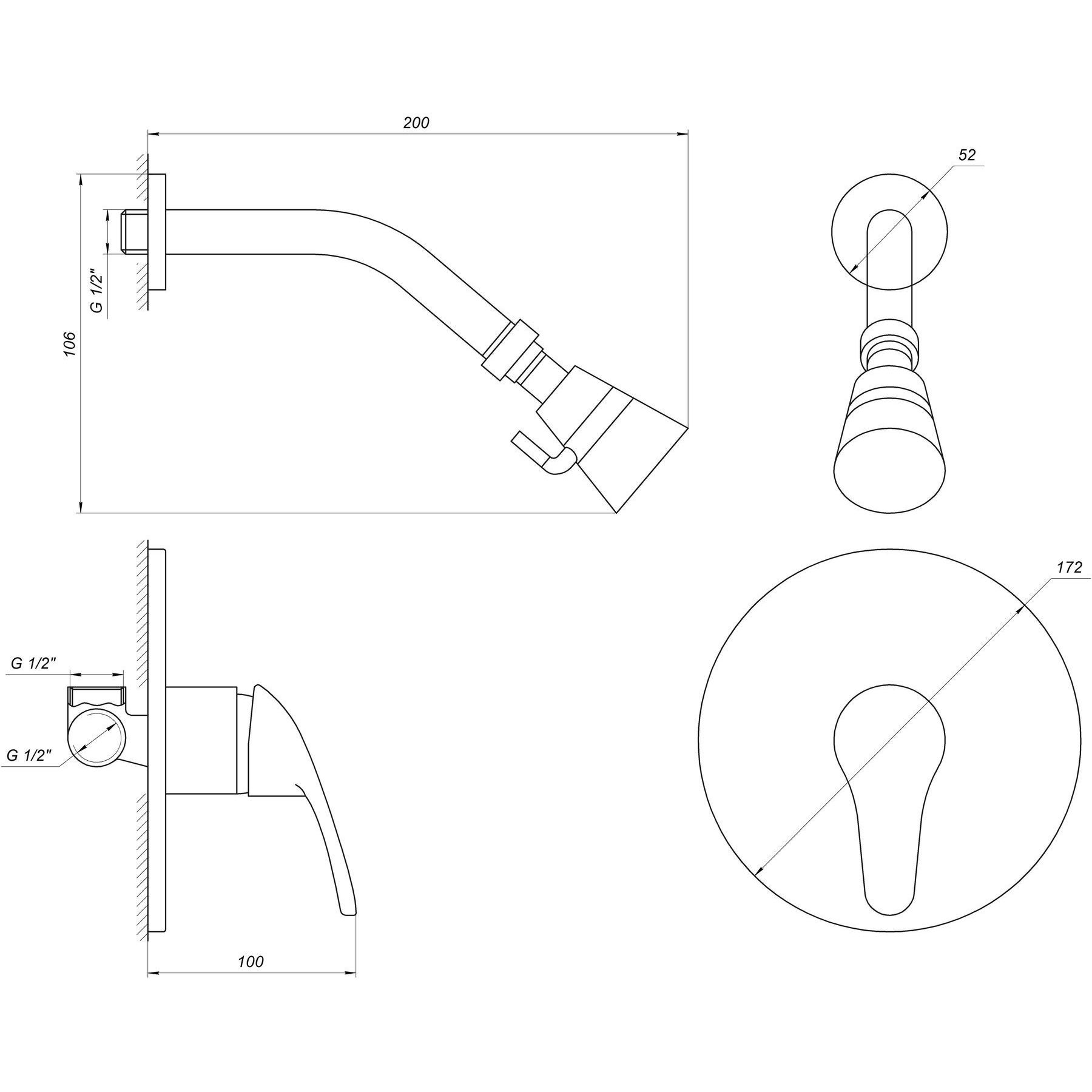 Змішувач для душу Globus Lux SOLLY GLSO-0105S - Image 5