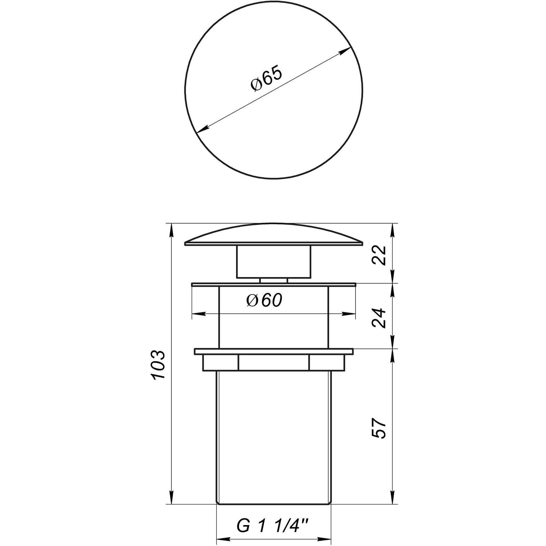 Донний клапан Globus Lux HG15-03A (Click-clack) - Image 5