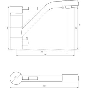 Змішувач для кухні під осмос Globus Lux LAZER GLLR-0555-10-BB - Image 5