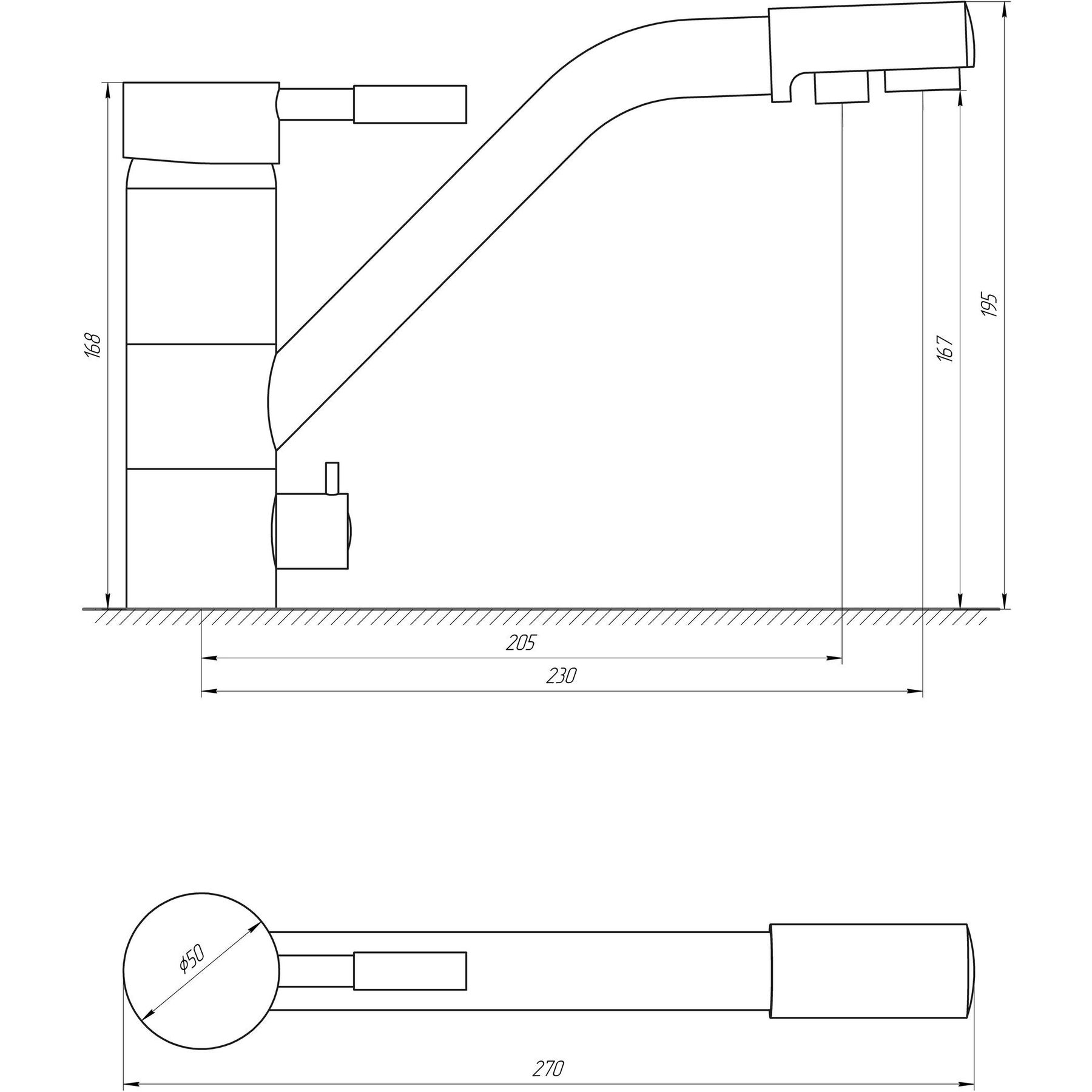 Змішувач для кухні під осмос Globus Lux LAZER GLLR-0555-10-BB - Image 5