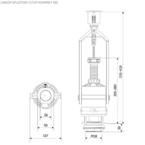 Зливний клапан K.K.POL Compact Bis ZSB/211, Stop, (350/ZSB/211-00-T0) - Image 5