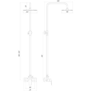 Душова система TOPAZ ODISS TO 18702-H52 комплект , кругла штанга Н-130см - Image 5