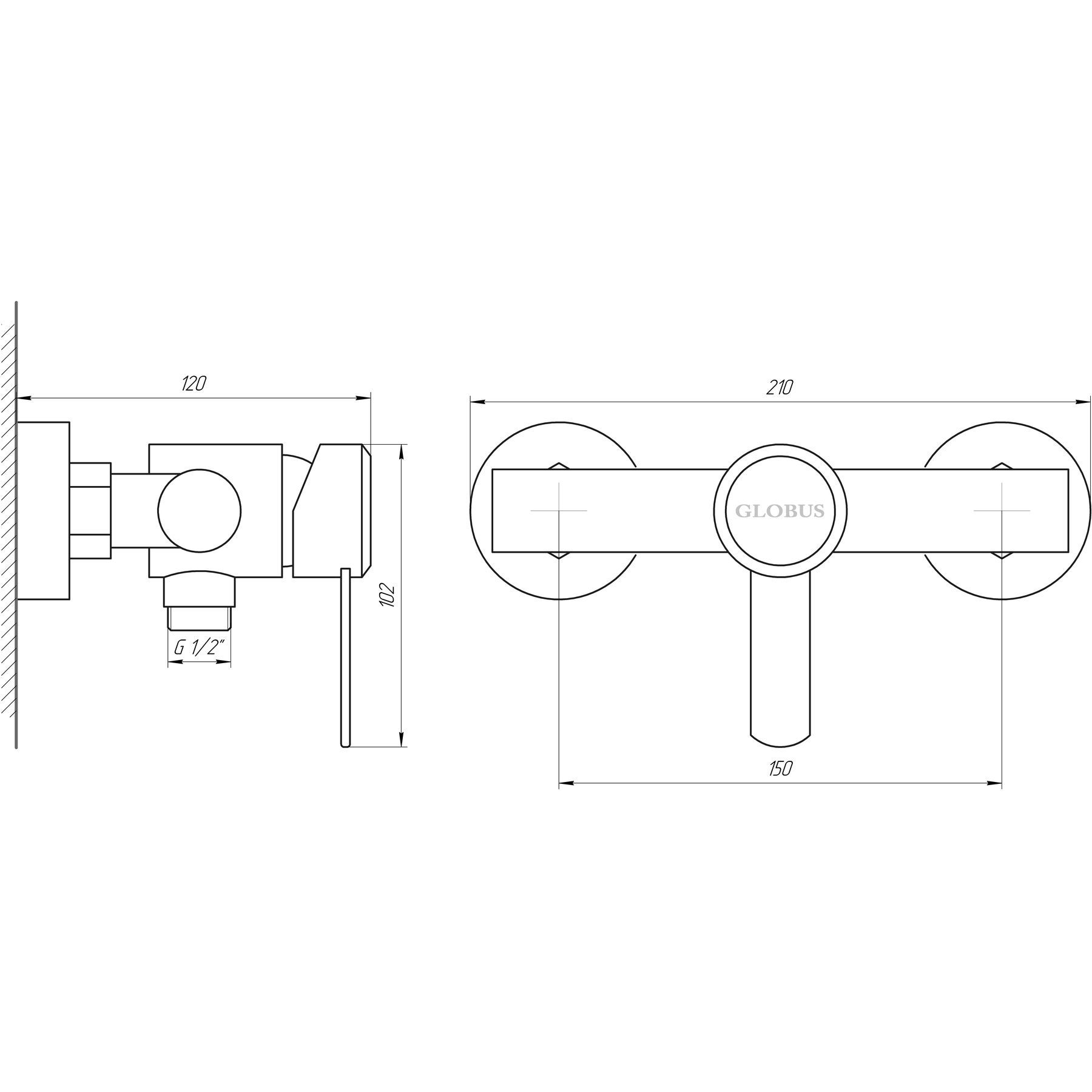 Змішувач для душу Globus Lux WIEN SBT2-105 - Image 5