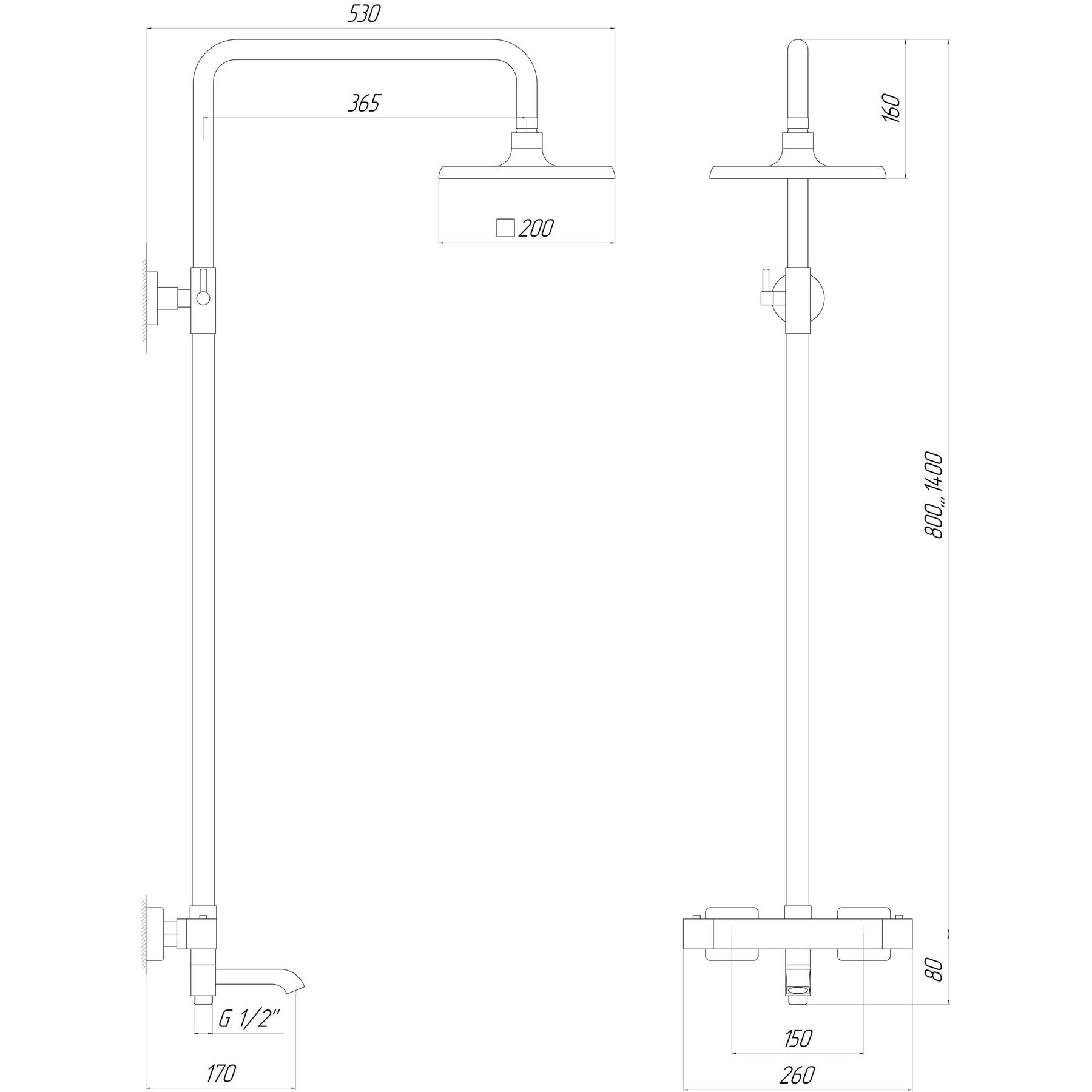 Душова система Globus Lux Termostatic Q GLM-0041T - Image 5