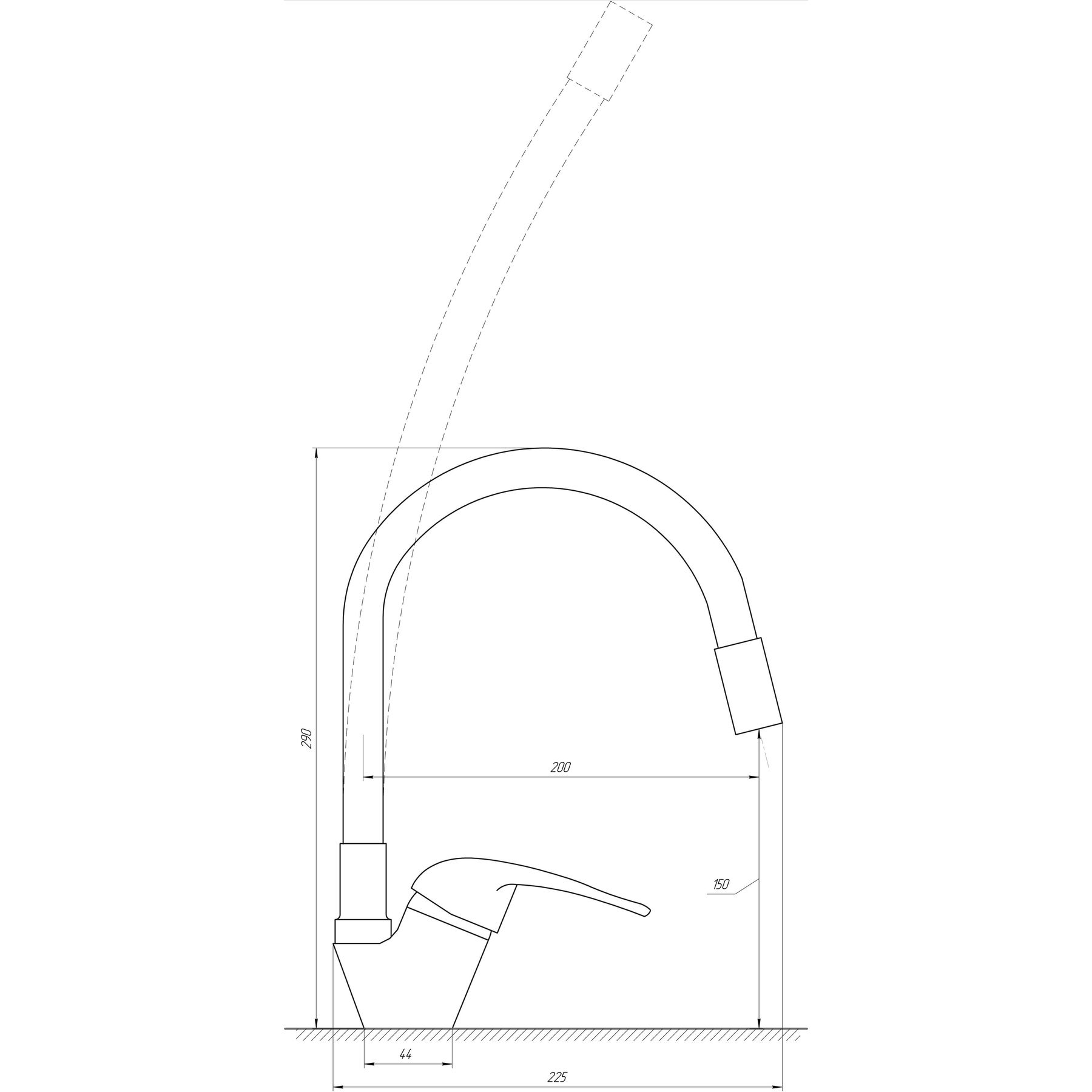 Змішувач для кухні EcoMix ENERGO E-GEZ-203SLR-BLACK - Image 5