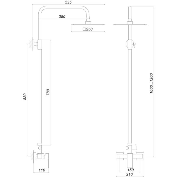 Душова система Globus Lux SICILIA SBQ-SH-105