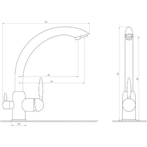 Змішувач для кухні під осмос Globus Lux LAZER GLLR-0777-8-STSTEEL - Image 5