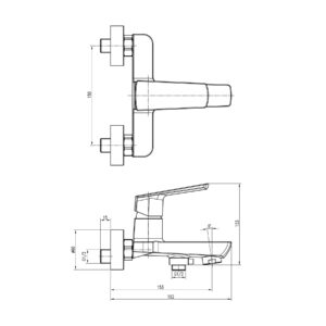 Змішувач для ванни TOPAZ LEXI TL21101A-H57-0 - Image 5