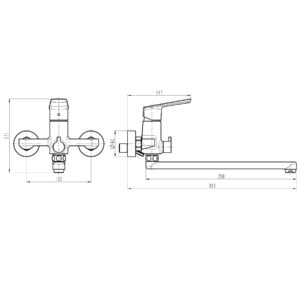 Змішувач для ванни TOPAZ LEXI TL21208A-H57-BL - Image 5