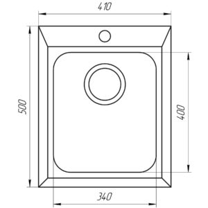 Гранітна мийка Globus Lux LAMA чорний металік 410х500мм-А0001 - Image 5