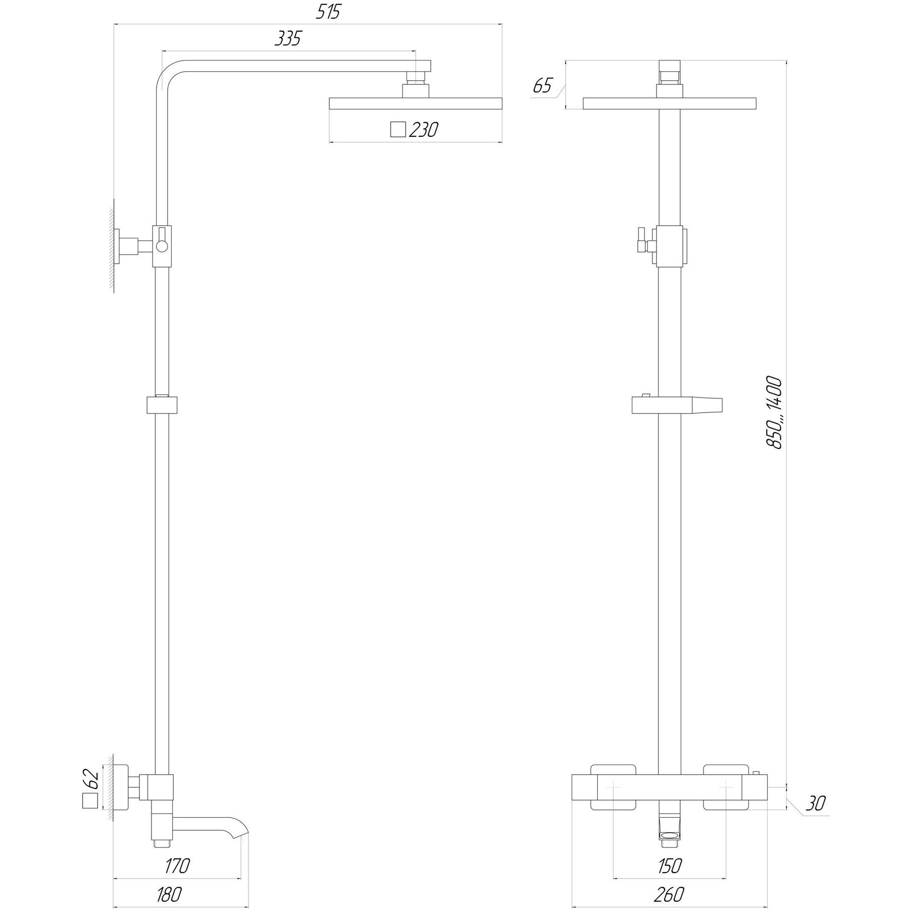 Душова система Globus Lux Termostatic Q VAN-GLQ-0041T - Image 5