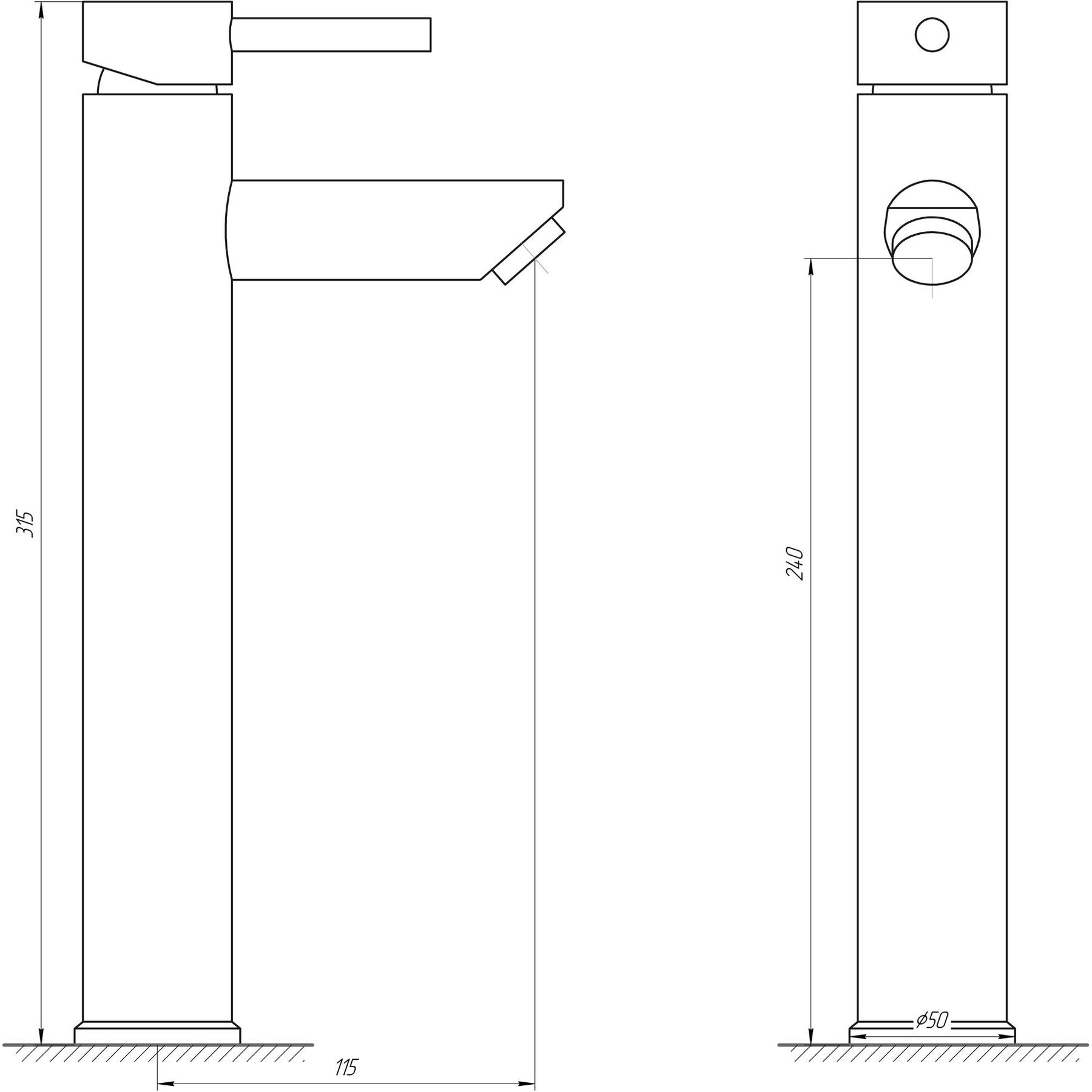 Змішувач для умивальника Globus Lux ALPEN SBT1-201-BB - Image 5