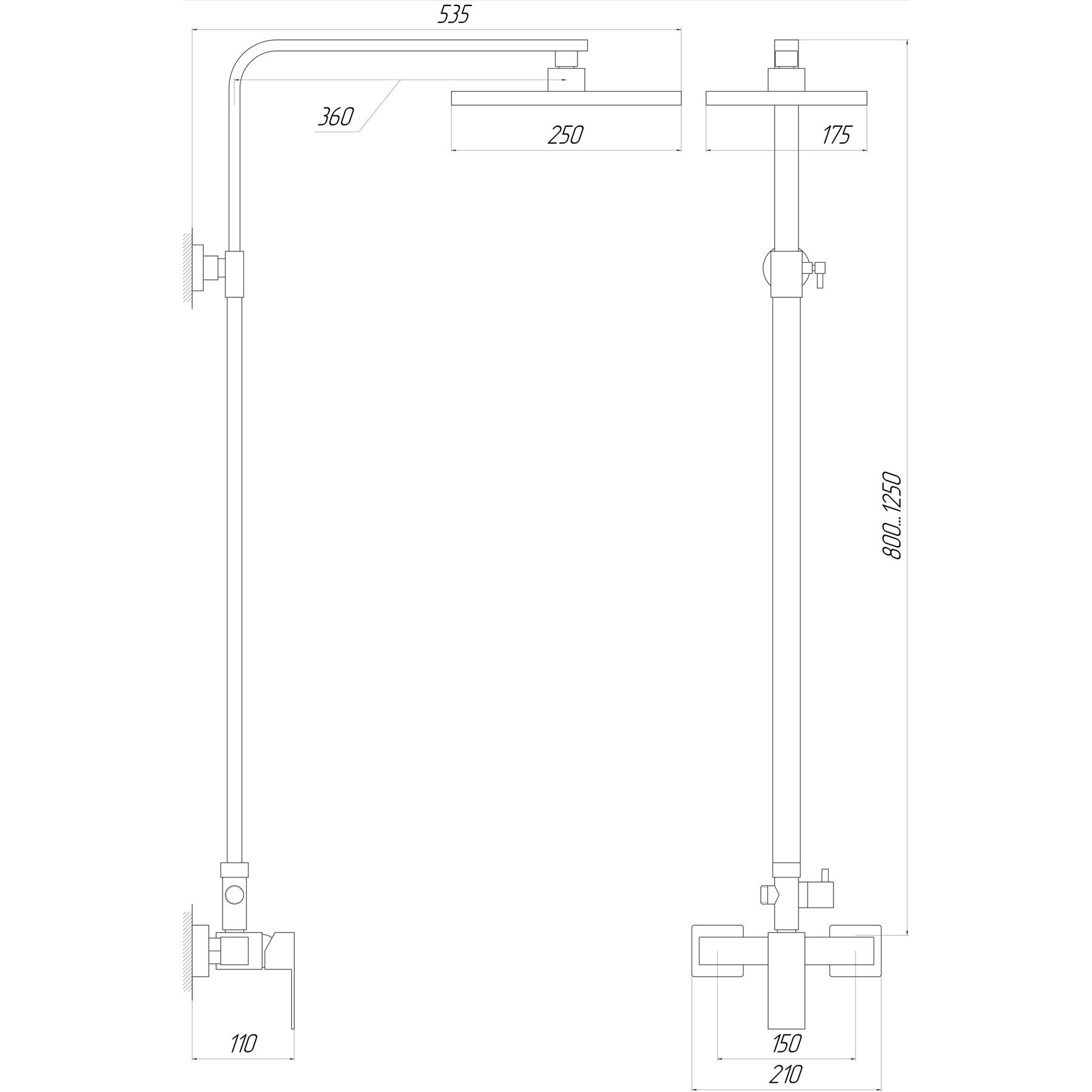Душова система Globus Lux SICILIA SBQ-SH-125-BB - Image 5