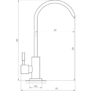 Кран для зворотнього осмосу Globus Lux ALPEN SBT1-55M-GP моно ГРАФІТ,Нержавійка з Quick Fitting - Image 5
