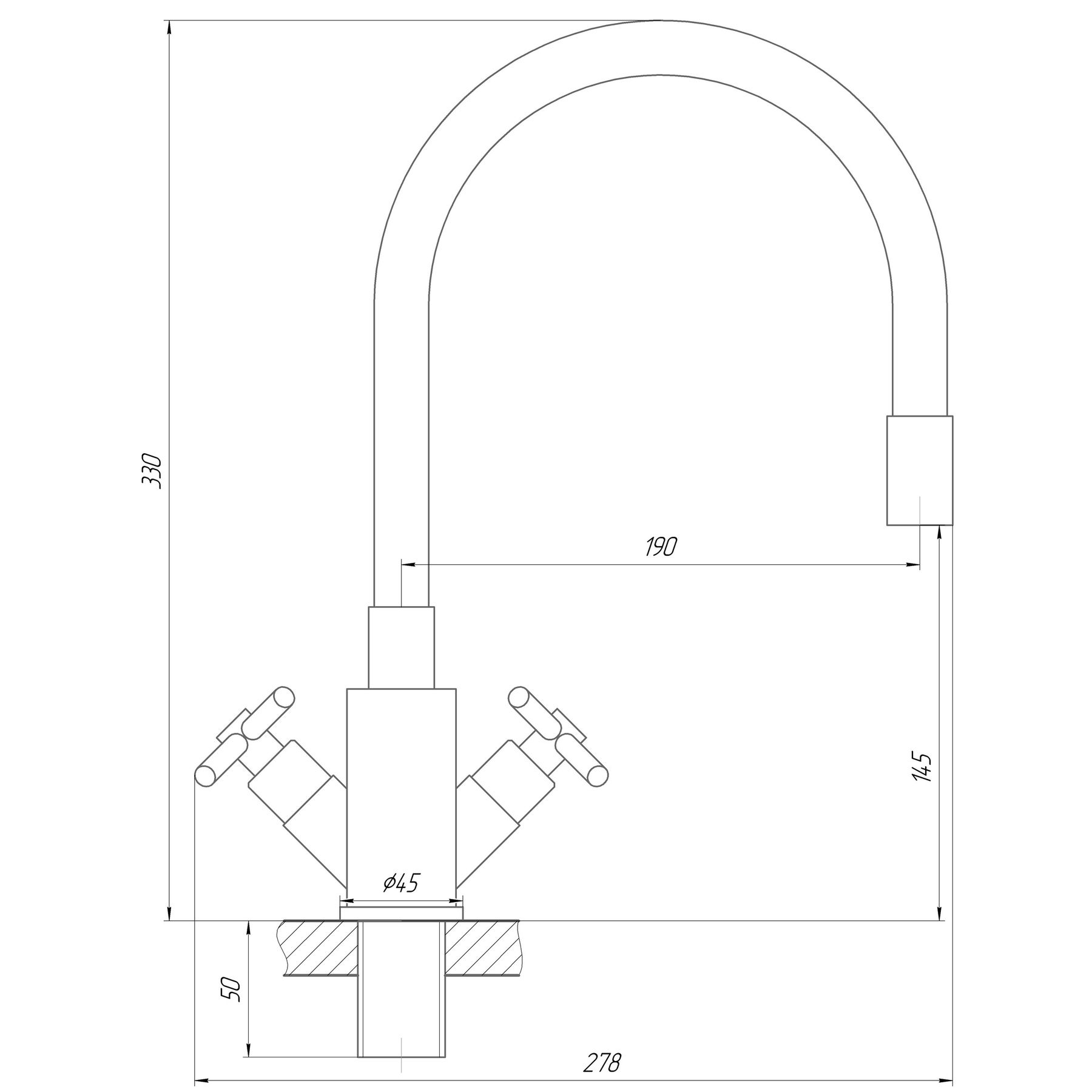 Змішувач для кухні Globus Lux DUKAT SD4-203SB - Image 5