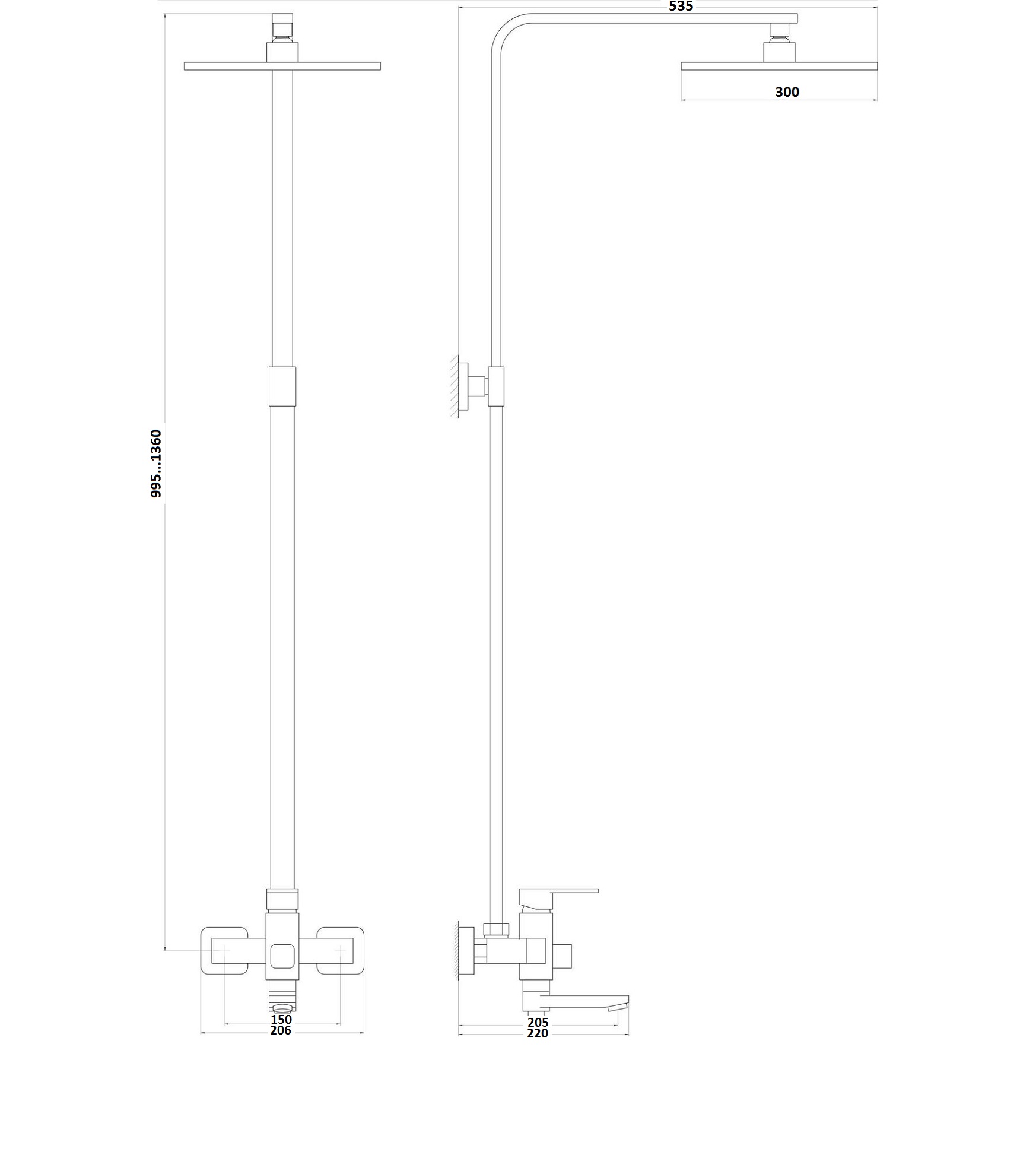 Душова система Globus Lux MILANO VAN-GLM-0026-11-Graphite - Image 5