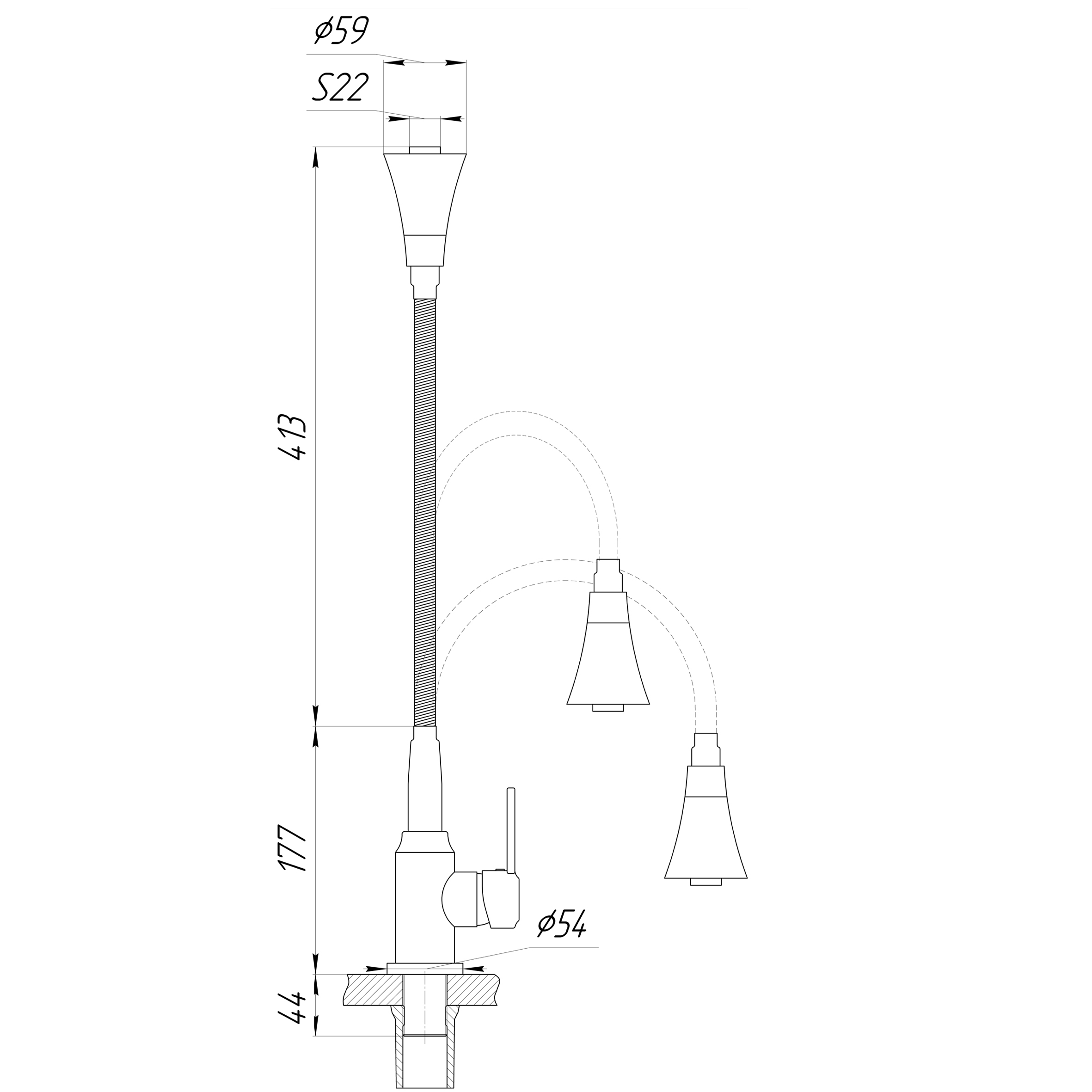 Змішувач для кухні DOMINO ELLIPSE DCC-203SM-A - Image 5