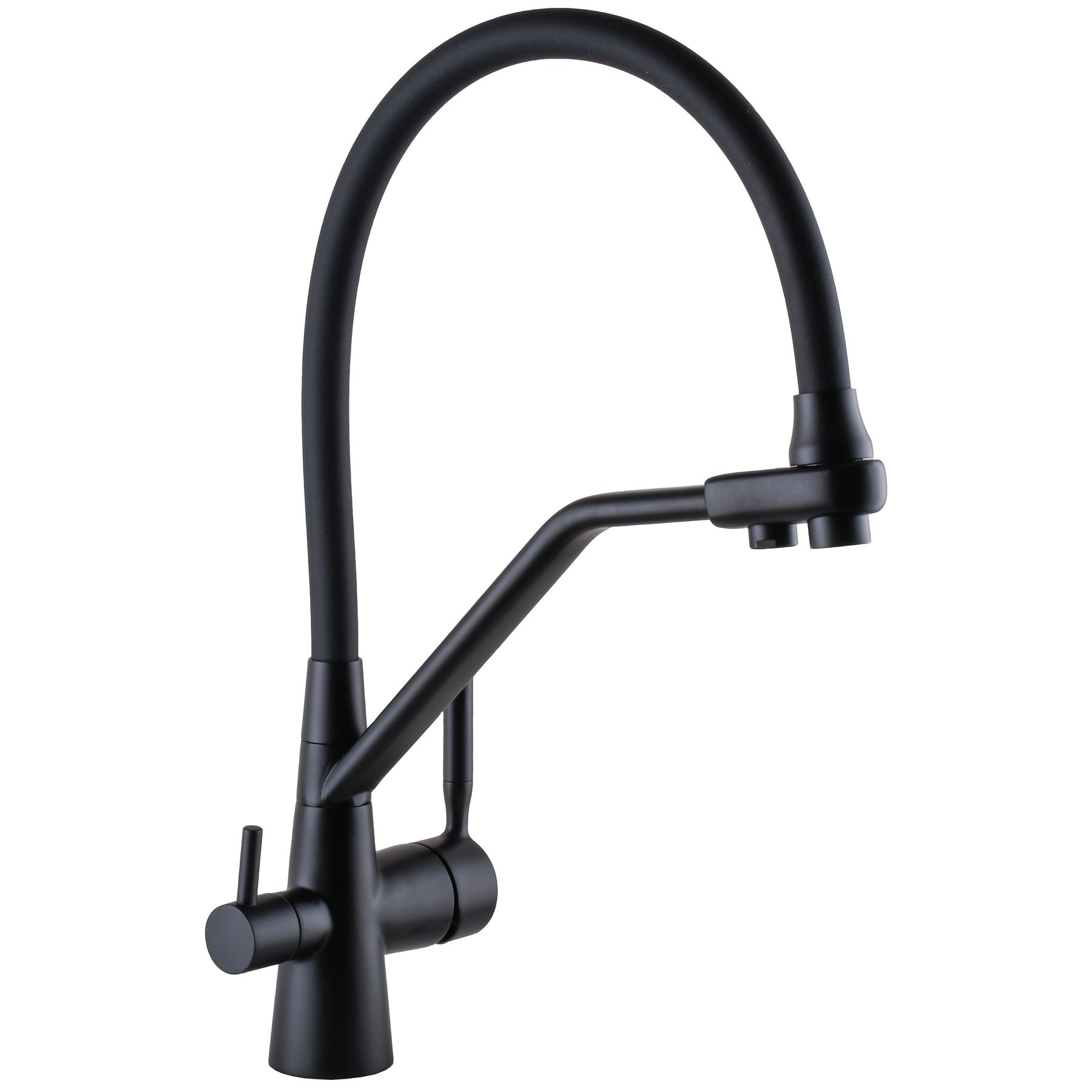 Змішувач для кухні під осмос Globus Lux GLLR-0800-10-01 гофрований  на гайці латунь, Чорний-Чорн - Image 5