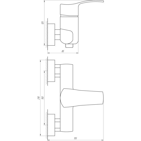 Змішувач для душу Globus Lux QUEENSLAND GLQU-0105