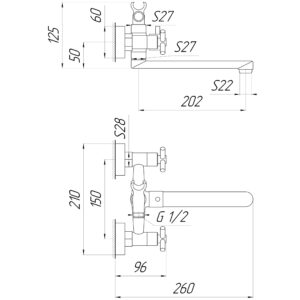 Змішувач для ванни Globus Lux DUKAT SD4-102N - Image 5