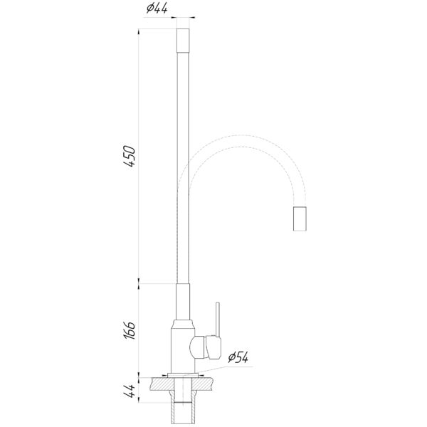 Змішувач для кухні DOMINO ELLIPSE DCC-203L-BLACK  гофровилив Чорний,,На Гайці