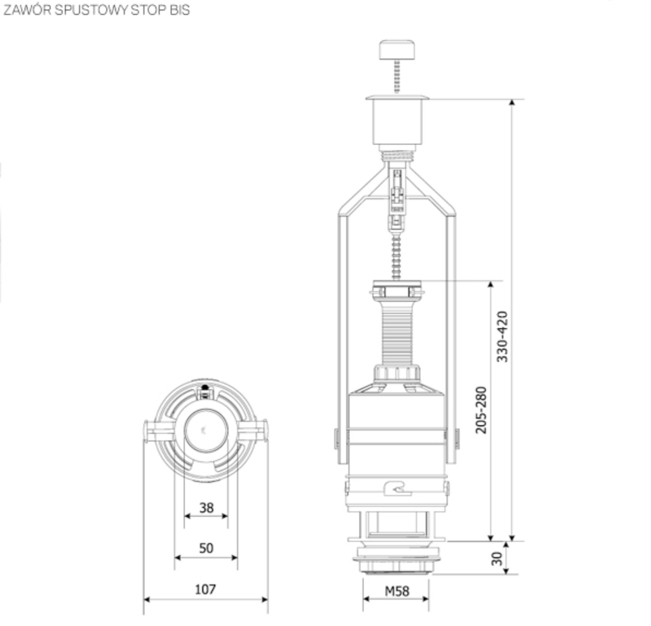 Зливний клапан K.K.POL Stop BIS(350/ZSS/211-00-T1) - Image 5