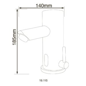 Змішувач сенсорний для умивальника HOTEC 19.115-DC/AC (220V/6V) з трансформатором,латунний Hot/Cold - Image 6