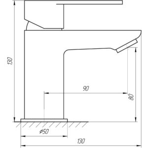 Змішувач для умивальника TOPAZ BARTS TB 07201-H36 висота H-130мм ,шланги TAQ-M1055,D35 - Image 6
