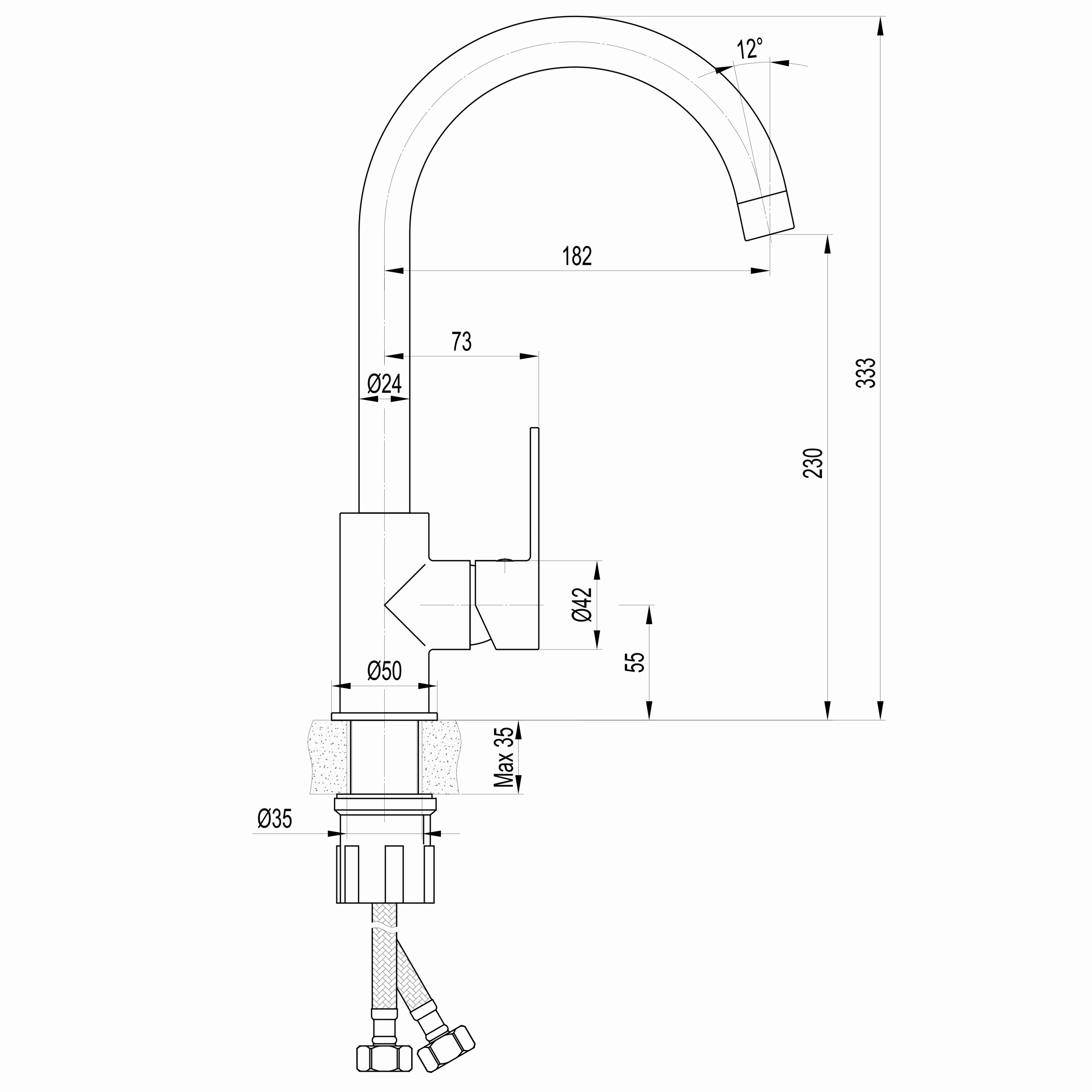 Змішувач для кухні TOPAZ CORSICA TC 8809-H48 - Image 6