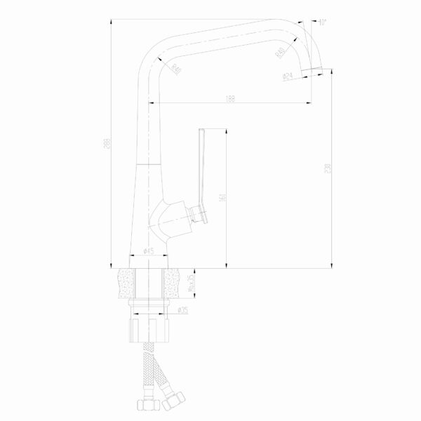 Змішувач для кухні TOPAZ TEEL TT 24401-H59-BB