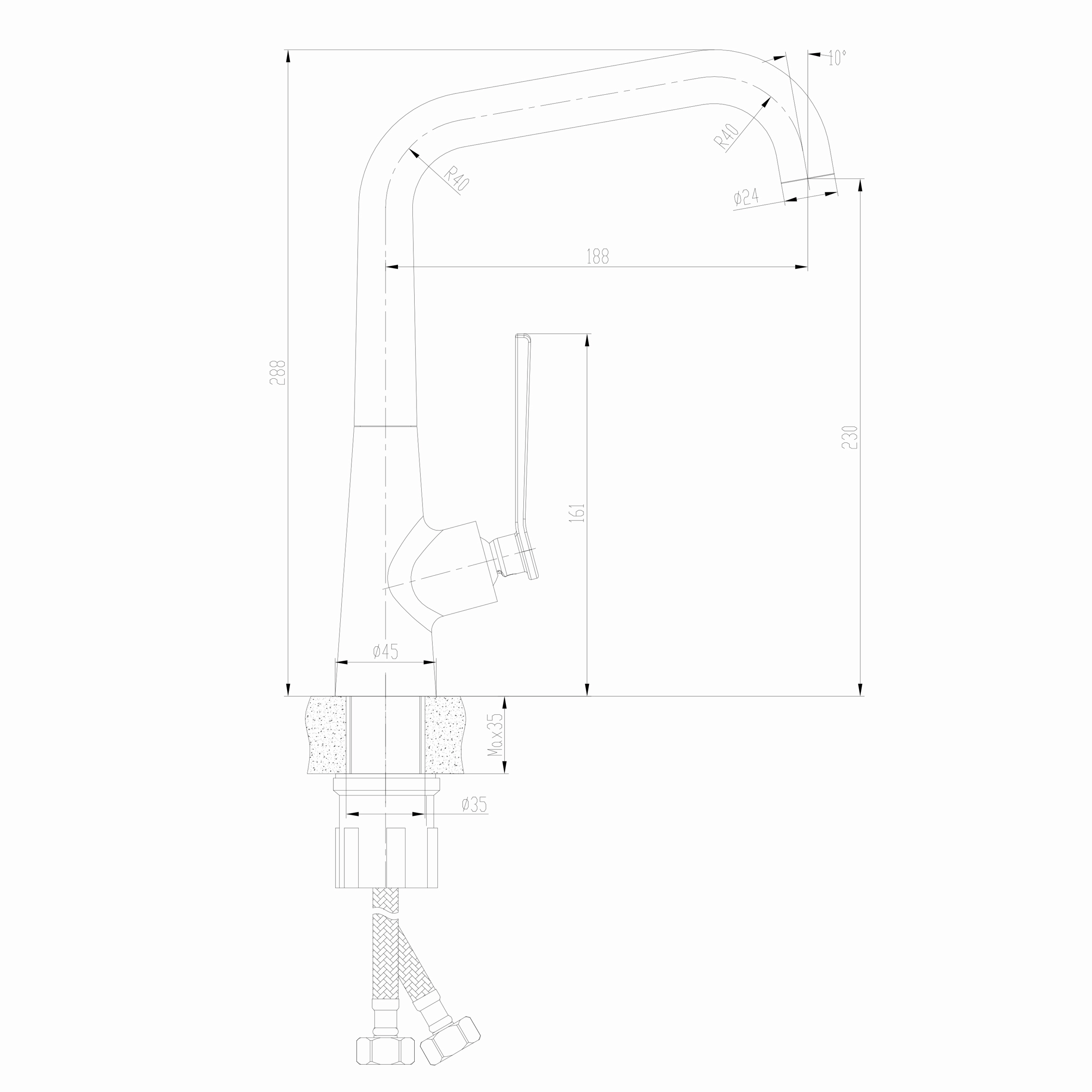Змішувач для кухні TOPAZ TEEL TT 24401-H59-BB - Image 6