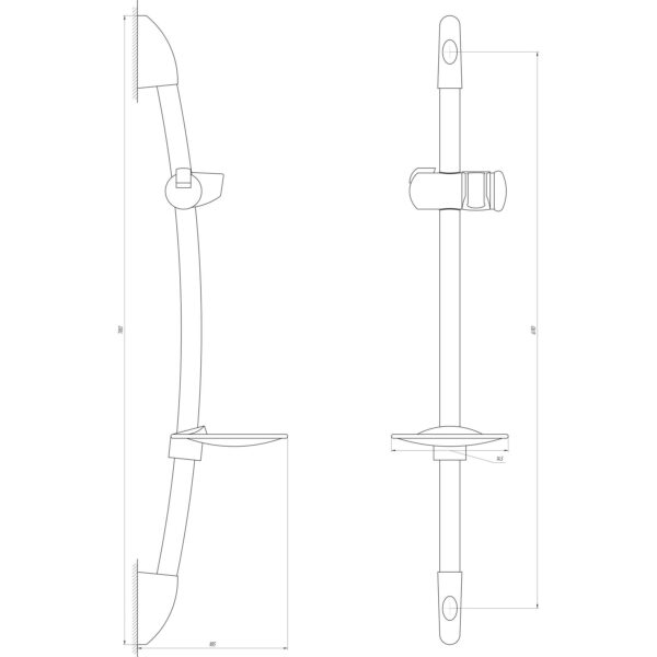 Душова стійка Dishi L106C (2шт. в коробці)