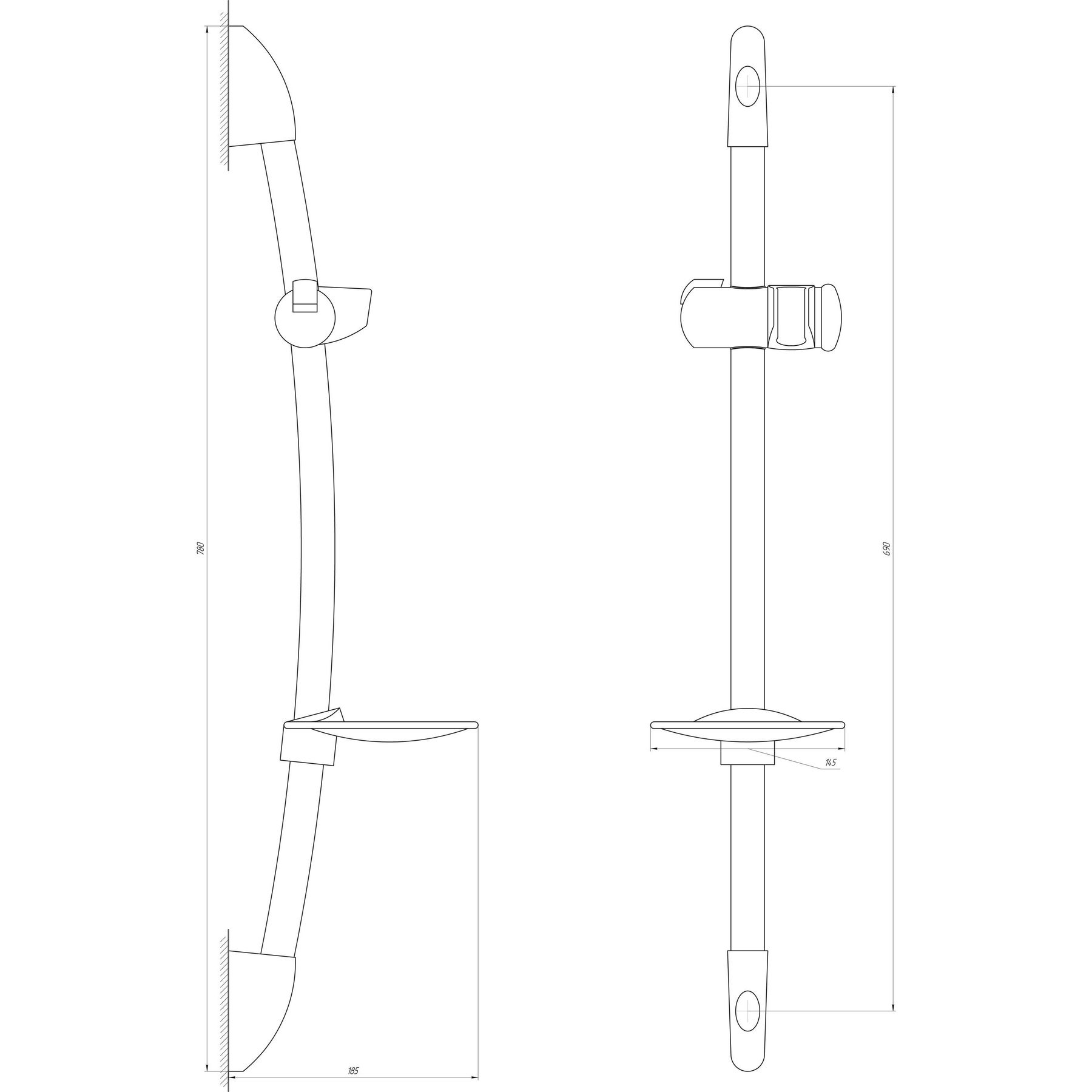 Душова стійка Dishi L106C (2шт. в коробці) - Image 6