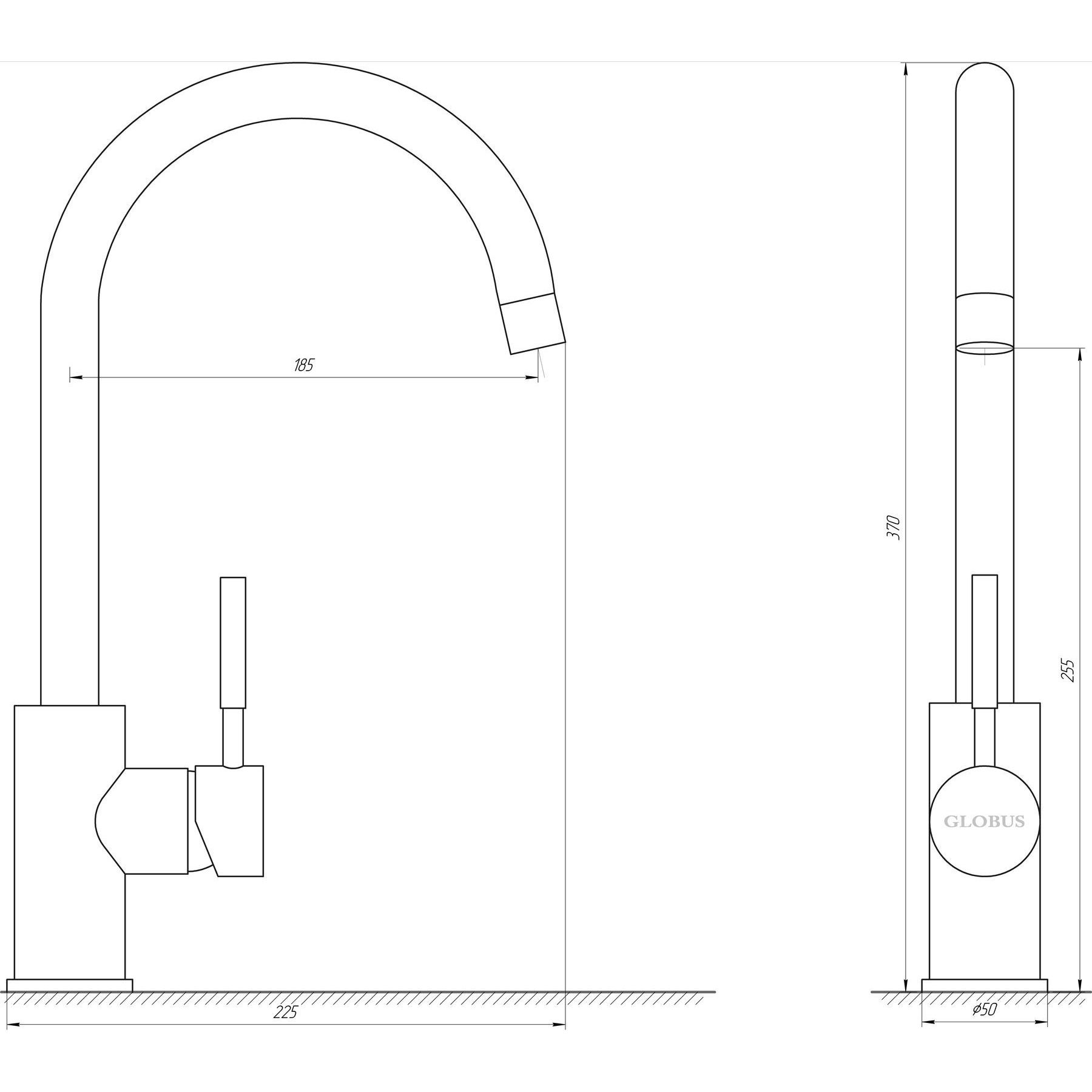 Змішувач для кухні Globus Lux LAZER GLLR-0203S-5-TERRA - Image 6