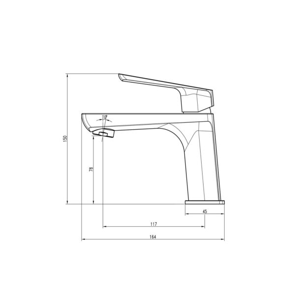 Змішувач для умивальника TOPAZ LEXI TL- 21201-H57-AU cartridge D25 золото PVD