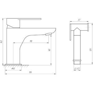 Змішувач для умивальника TOPAZ BARTS TB 07206-H36 - Image 6
