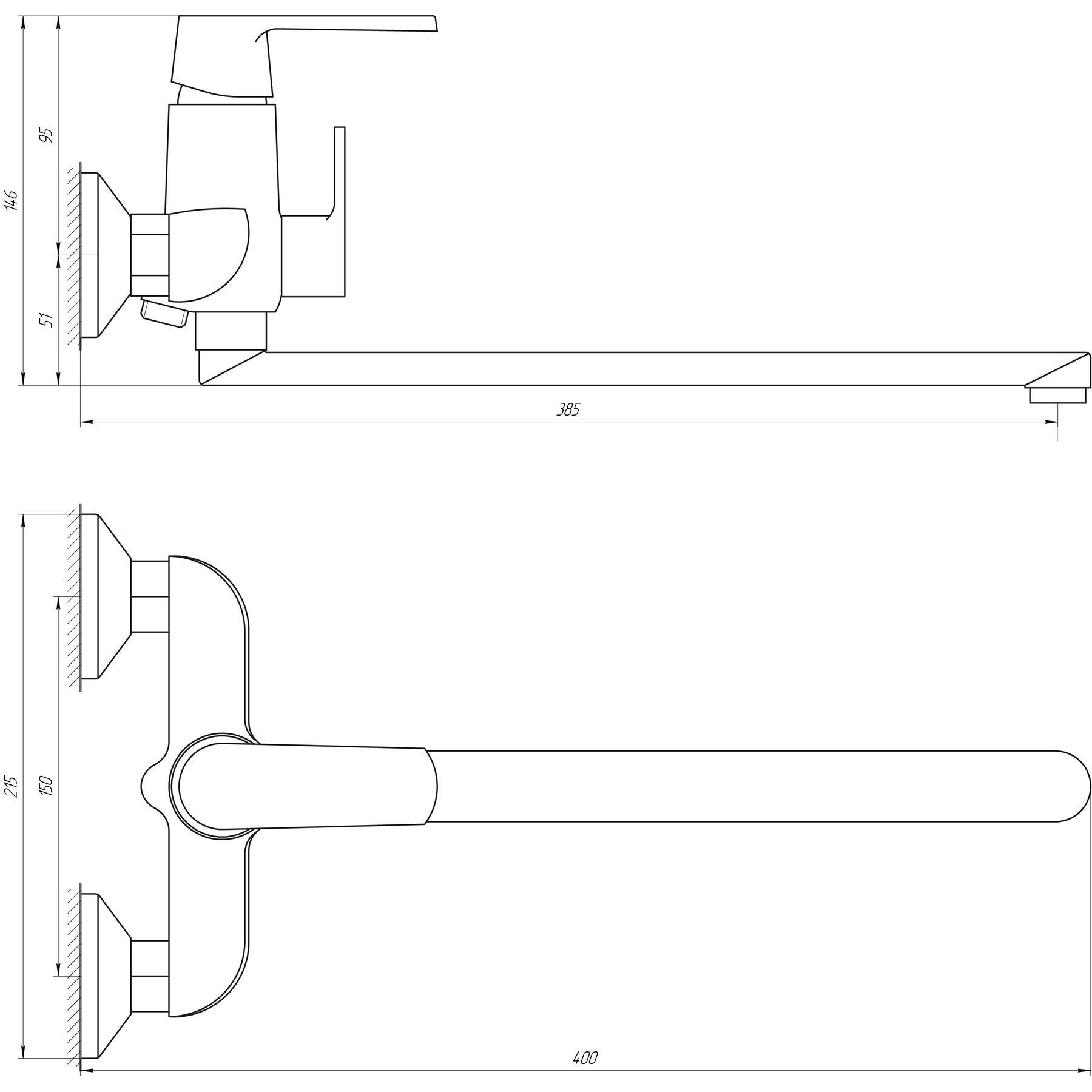 Змішувач для ванни Globus Lux Laguna GLA-0208-10-BB - Image 6