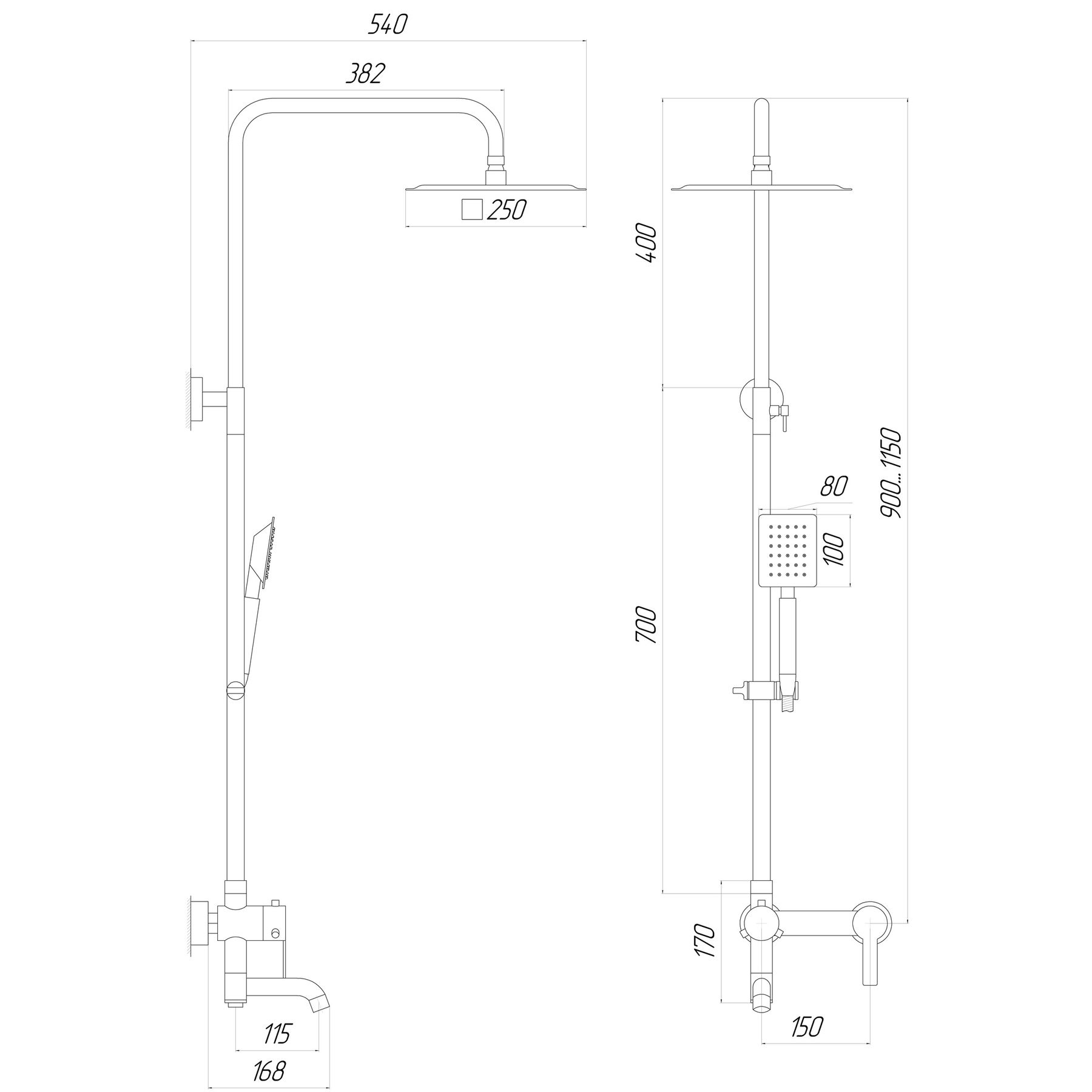 Душова система Globus Lux ALPEN SBT1-SQ-02-304 - Image 6