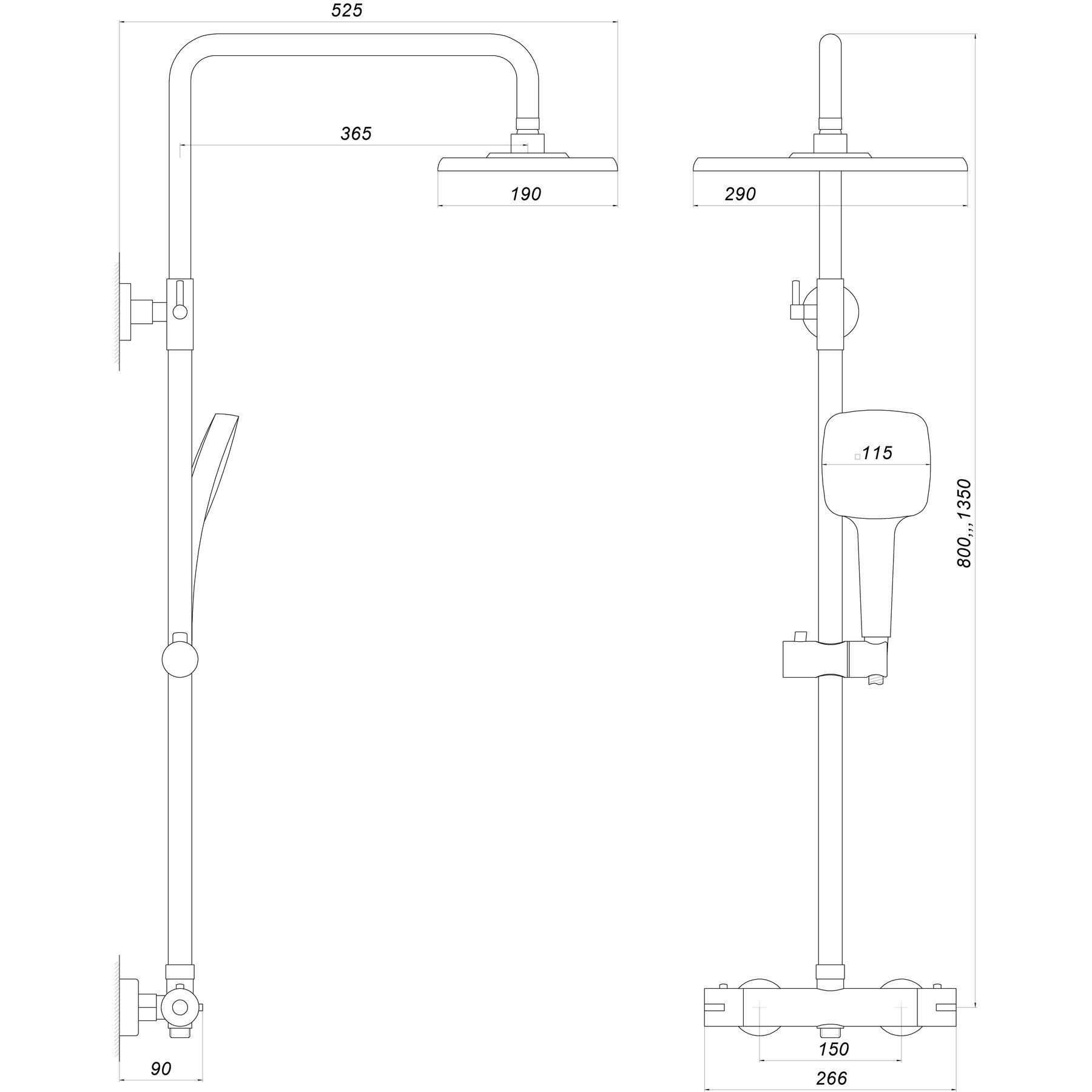 Душова система Globus Lux Termostatic R GLA-0040T-BB - Image 6