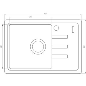 Гранітна мийка Globus Lux MONO коричневий 620х435мм-А0006 - Image 6