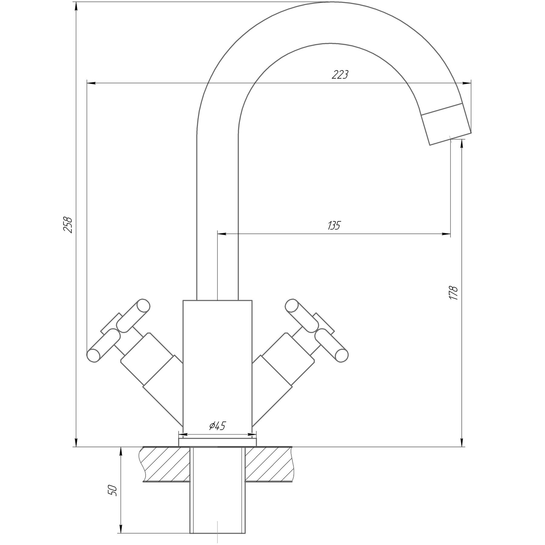Змішувач для умивальника Globus Lux DUKAT SD4-101RS - Image 6