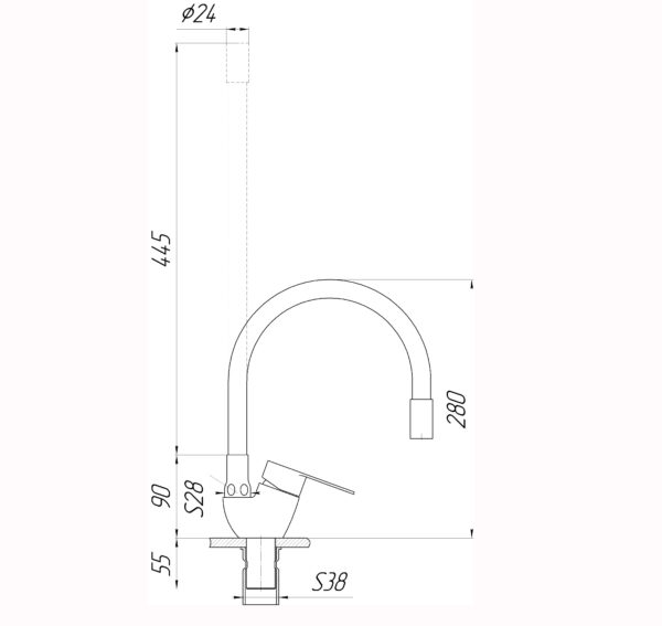 Змішувач для кухні Globus Lux MAIN SM-203SG
