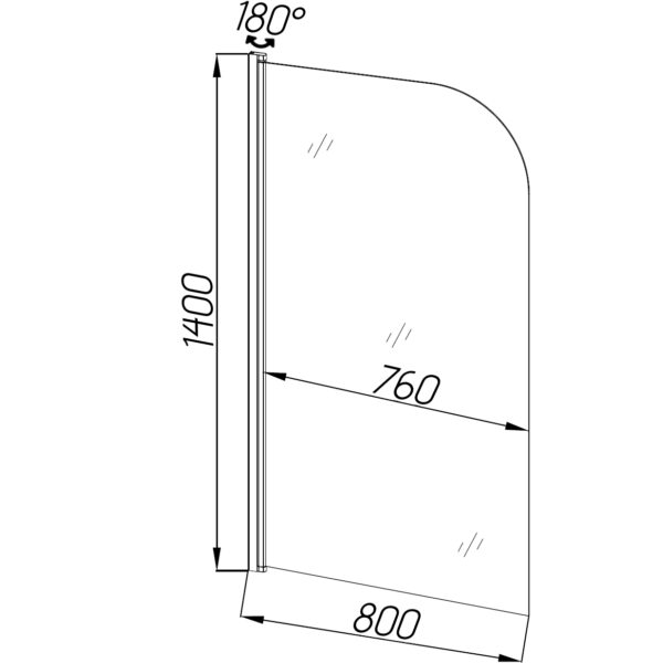 Шторка для ванної ELBA 80TCВ.Mosaic (80В.Mosaic) BRAVO (1уп.)