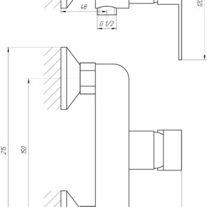 Змішувач для душу Globus Lux Milano GLM-105N-11-Graphite - Image 6