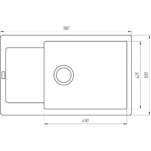 Гранітна мийка Globus Lux MALABI мокко 780x500мм - Image 6