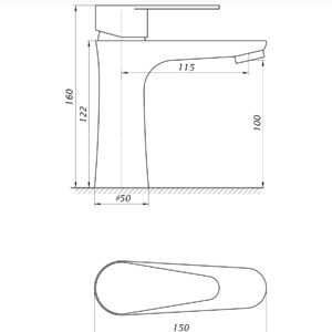 Змішувач для умивальника BRAVO BR-00-101 термопластик ABS, білий, на гайці - Image 6