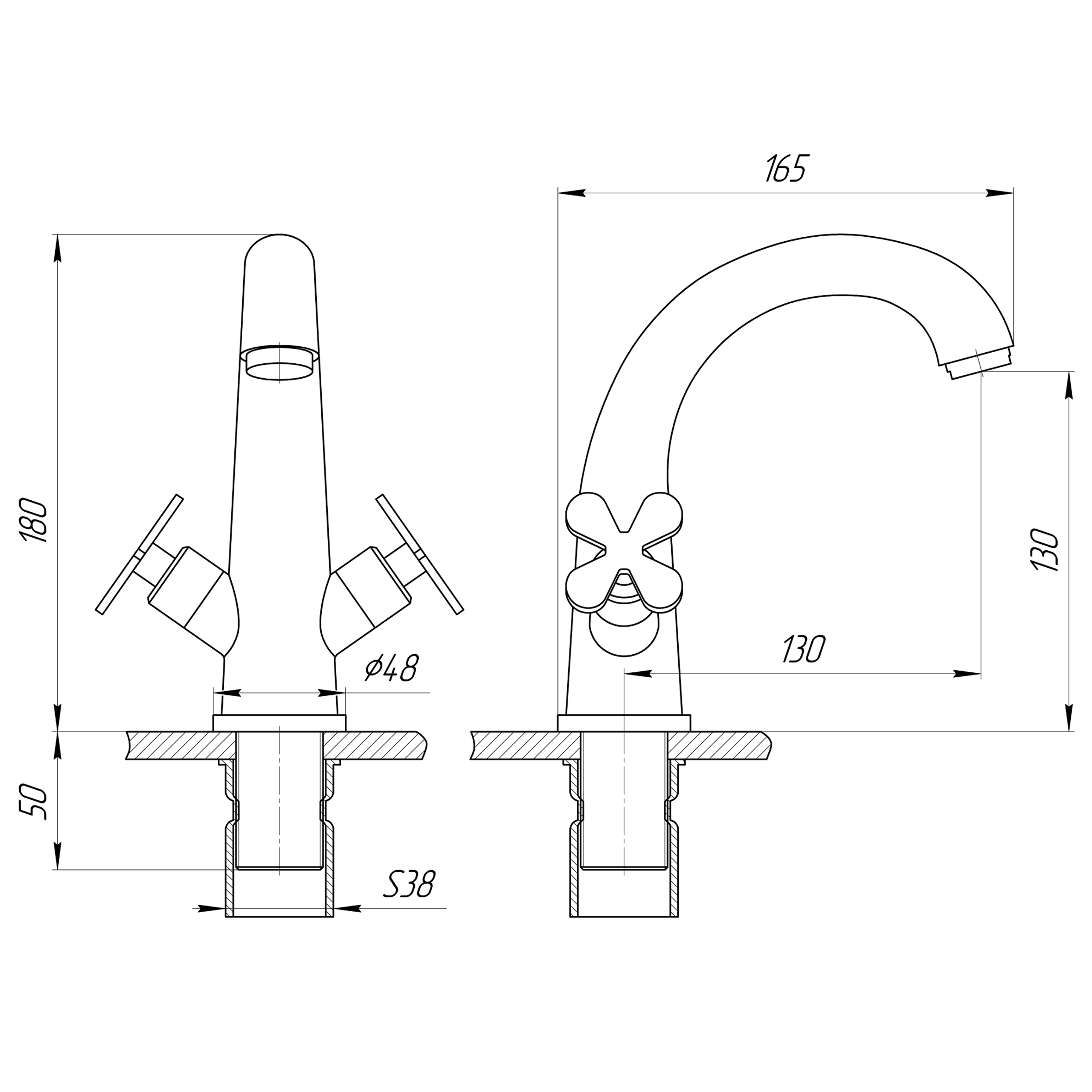 Змішувач для умивальника Globus Lux DUKAT-8 SD8-401 - Image 6