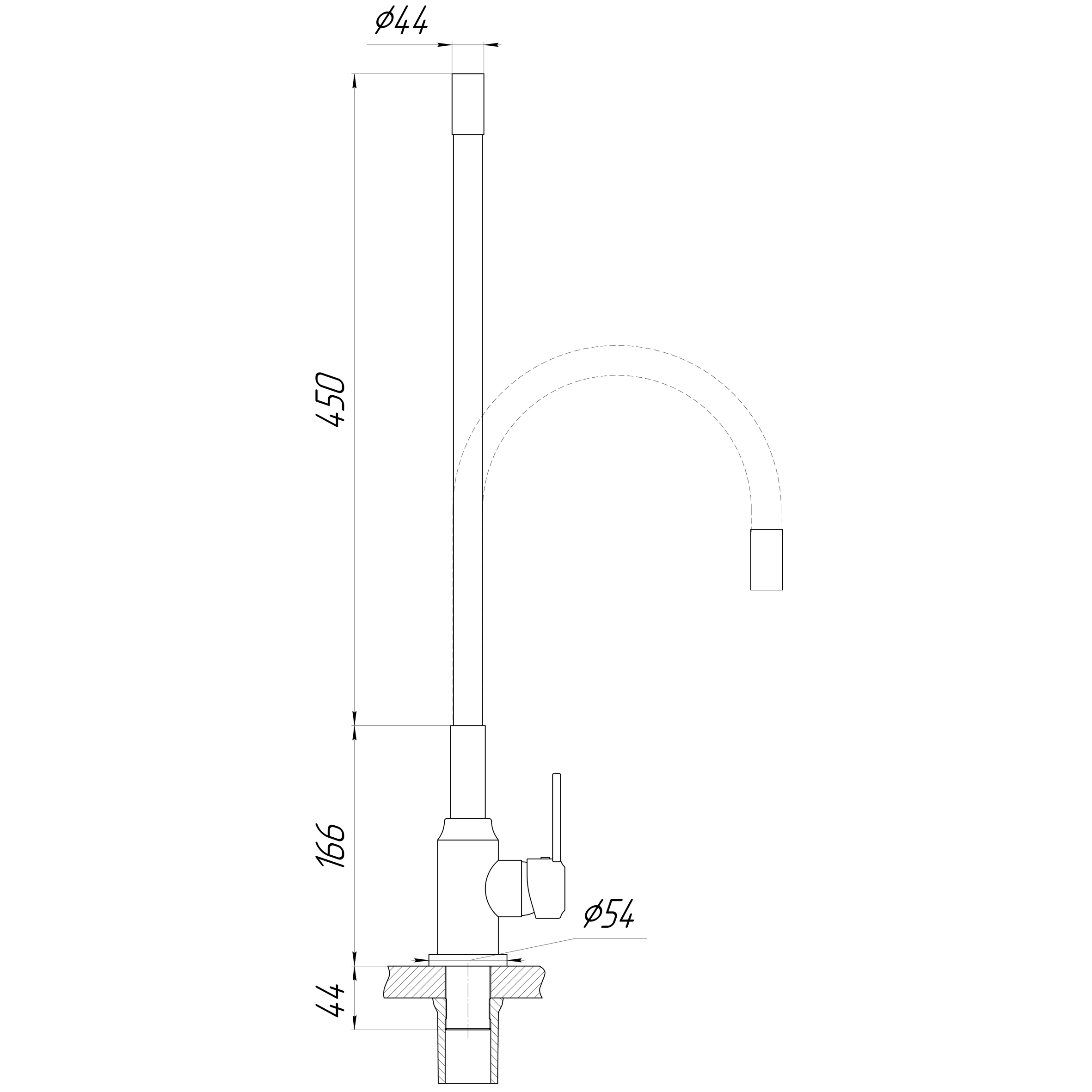 Змішувач для кухні DOMINO ELLIPSE DCC-203L-GRAY - Image 6