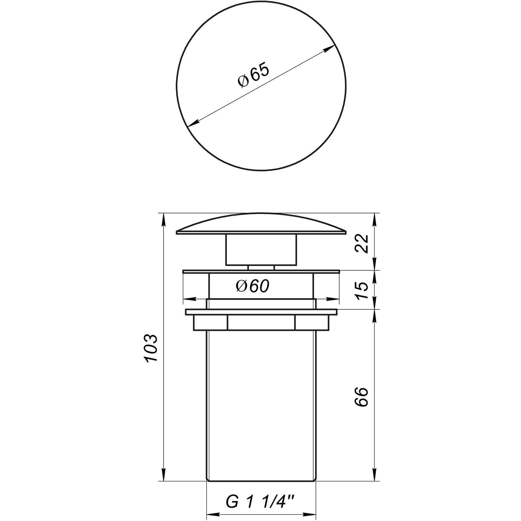 Донний клапан Globus Lux HG15-03B (Click-clack) - Image 6