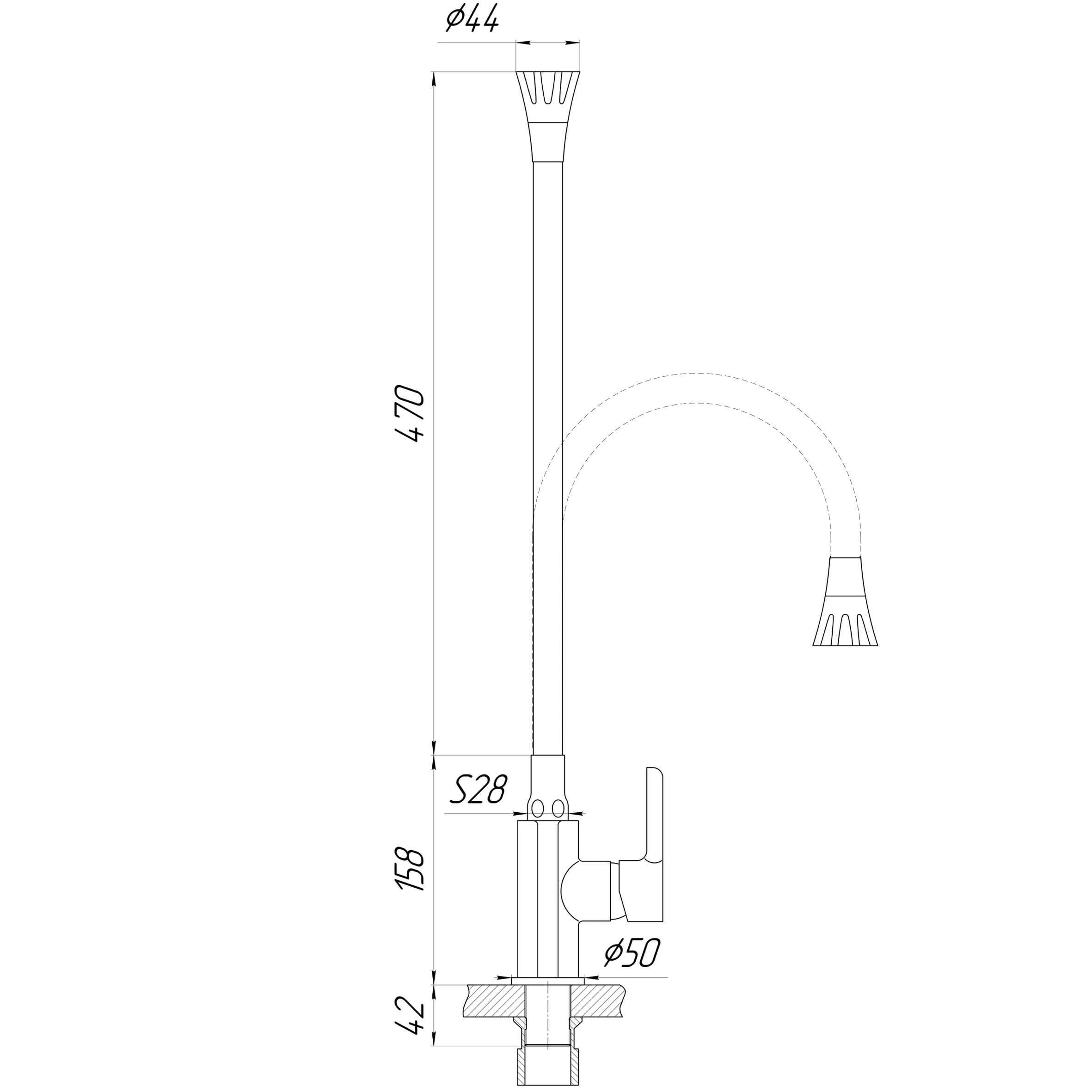 Змішувач для кухні Domino PRESTIGE DPS-203SA-K15 - Image 6